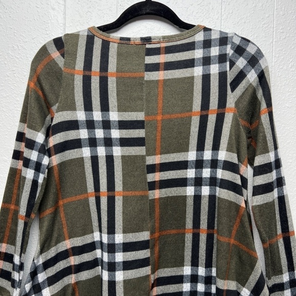 Papillon Flannel Womens Tunic Top Small Side Pockets Academia Chic Warm Cozy - Picture 9 of 13